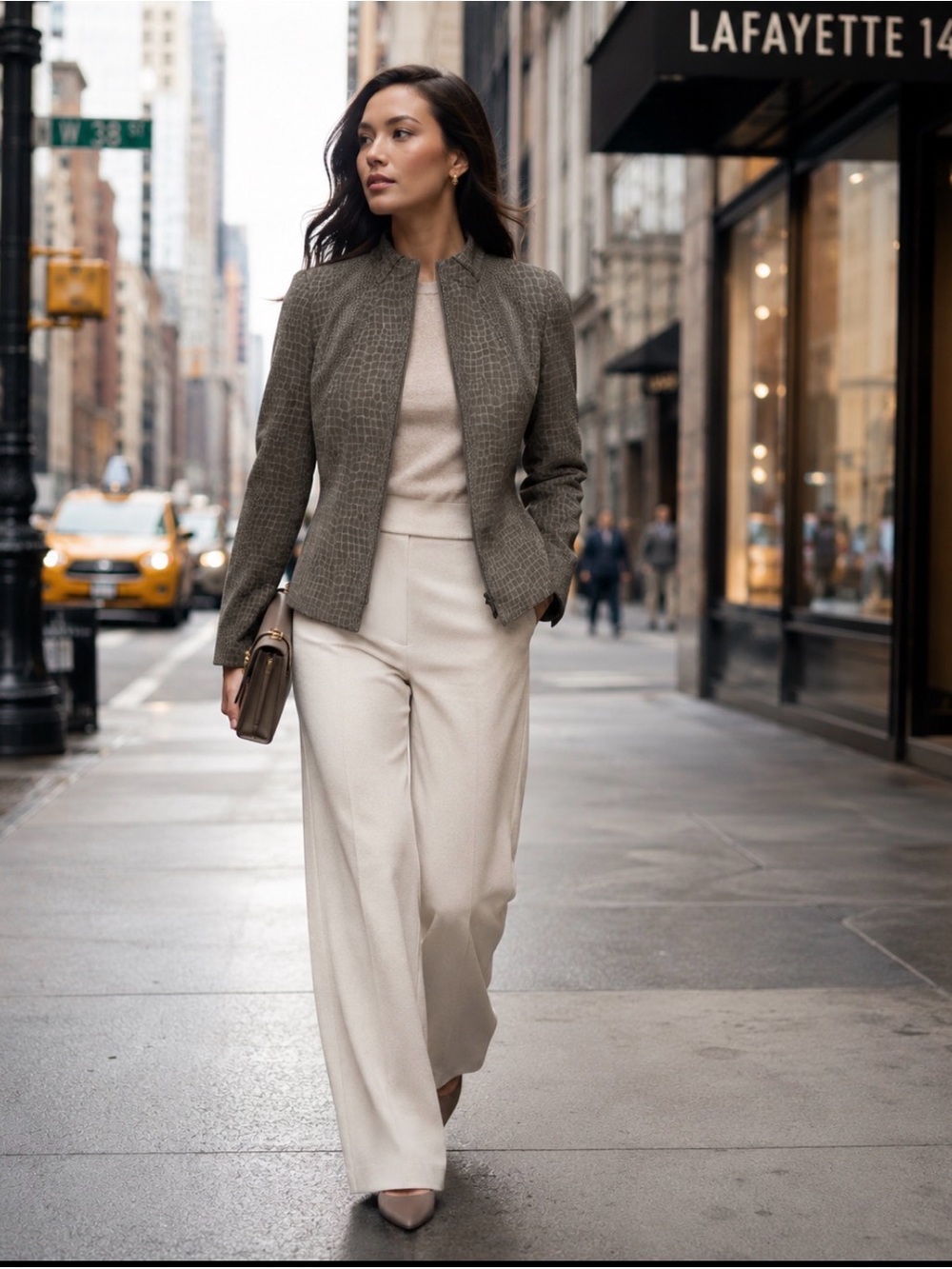 Lafayette 148 New York Croc-Embossed Sophisticated Luxury Jacket size 14